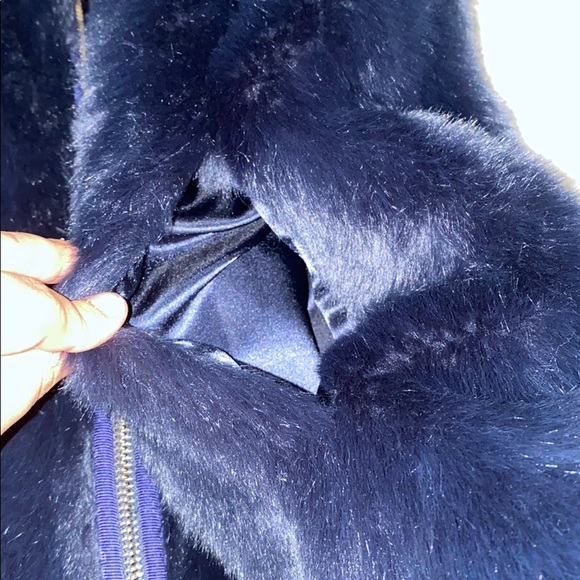 J. Crew — Navy blue faux fur vest! - Picture 8 of 11
